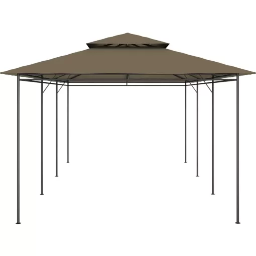 vidaXL Lawn & Garden* Gazebo 236.2"X117.3"X106.3" Taupe 0.6 Oz/Ft²