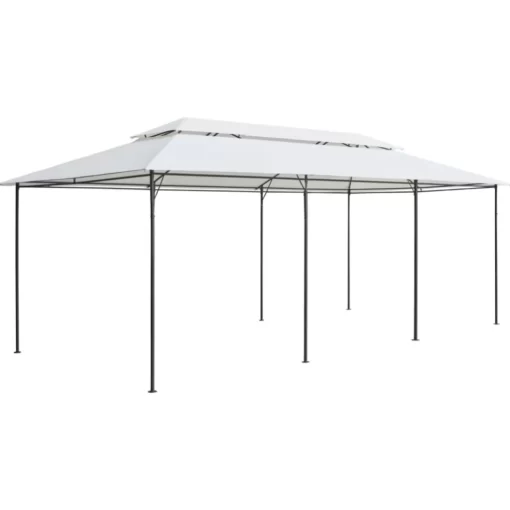 vidaXL Lawn & Garden* Gazebo 236.2"X117.3"X106.3" White 0.6 Oz/Ft²