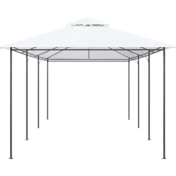 vidaXL Lawn & Garden* Gazebo 236.2"X117.3"X106.3" White 0.6 Oz/Ft²