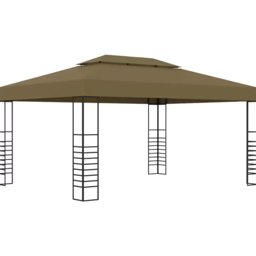 vidaXL Lawn & Garden* Gazebo 9.8'X13.1' Taupe 0.6 Oz/Ft²