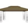 vidaXL Lawn & Garden* Gazebo 9.8'X13.1' Taupe 0.6 Oz/Ft²