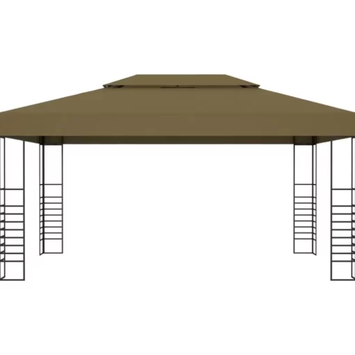 vidaXL Lawn & Garden* Gazebo 9.8'X13.1' Taupe 0.6 Oz/Ft²