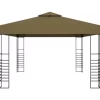 vidaXL Lawn & Garden* Gazebo 9.8'X13.1' Taupe 0.6 Oz/Ft²