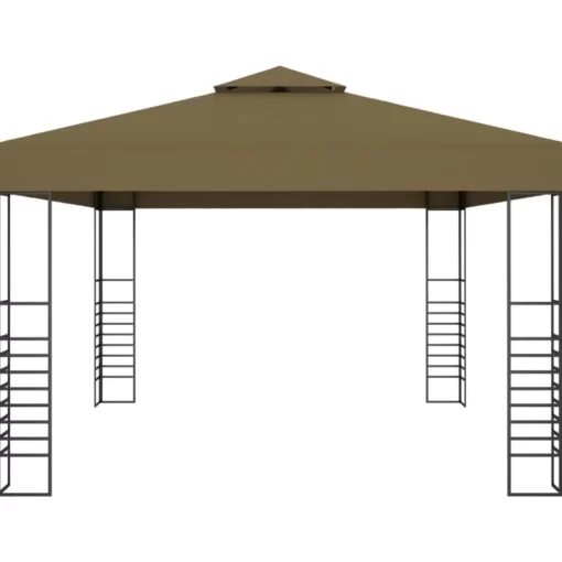 vidaXL Lawn & Garden* Gazebo 9.8'X13.1' Taupe 0.6 Oz/Ft²