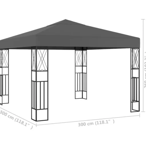 vidaXL Lawn & Garden* Gazebo 9.8'X9.8' Anthracite Fabric