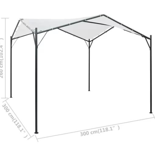 vidaXL Lawn & Garden* Gazebo 9.8'X9.8'X8.5' White 0.6 Oz/Ft²