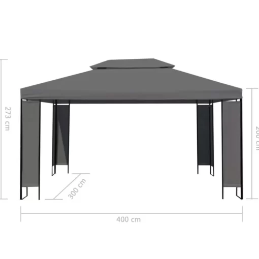 vidaXL Lawn & Garden* Gazebo Anthracite 118.1" X 157.5"