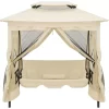 vidaXL Lawn & Garden* Gazebo Convertible Swing Bench Cream White