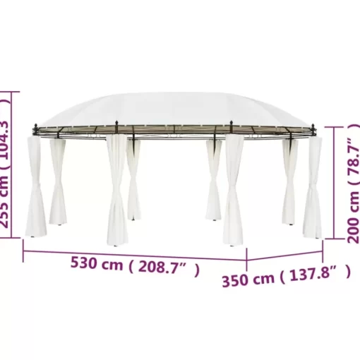 vidaXL Lawn & Garden* Gazebo Cream White 208.7"X137.8"X104.3"