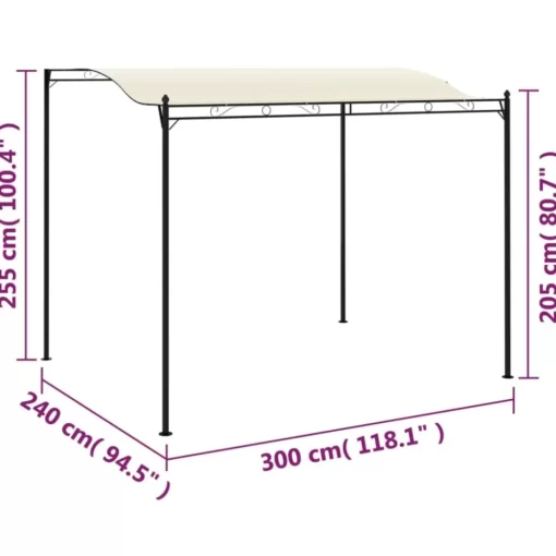 vidaXL Lawn & Garden* Gazebo Fabric Cream White