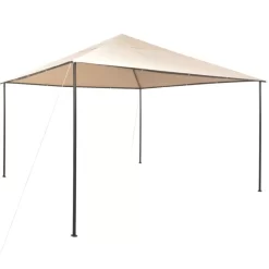 vidaXL Lawn & Garden* Gazebo Pavilion Tent Canopy 157.5"X157.5" Steel Beige