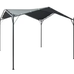 vidaXL Lawn & Garden* Gazebo Pavilion Tent Canopy 9.8Ft X9.8Ft Steel Anthracite