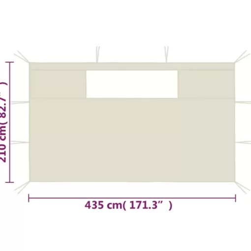 vidaXL Lawn & Garden* Gazebo Sidewalls With Windows 2 Pcs Cream