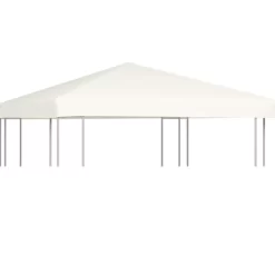 vidaXL Lawn & Garden* Gazebo Top Cover 1 Oz/Ft² 9.8'X9.8' Cream White