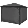 vidaXL Lawn & Garden* Gazebo With Curtain Anthracite Aluminum 118.1