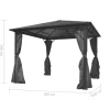 vidaXL Lawn & Garden* Gazebo With Curtain Anthracite Aluminum 118.1