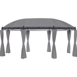 vidaXL Lawn & Garden* Gazebo With Curtains 204.7"X137.4"X100.4" Anthracite