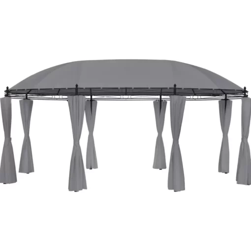 vidaXL Lawn & Garden* Gazebo With Curtains 204.7"X137.4"X100.4" Anthracite