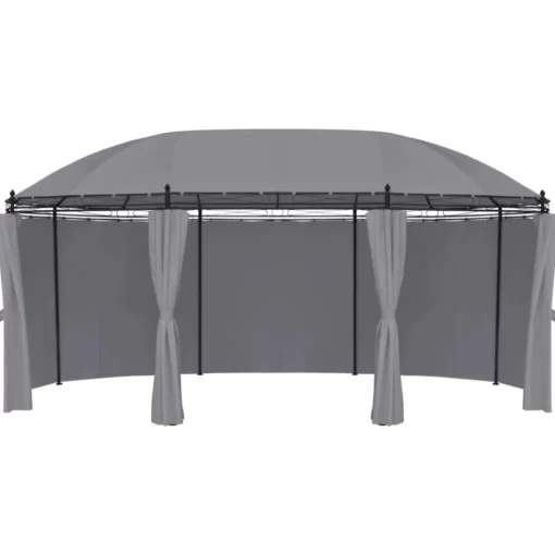 vidaXL Lawn & Garden* Gazebo With Curtains 204.7"X137.4"X100.4" Anthracite