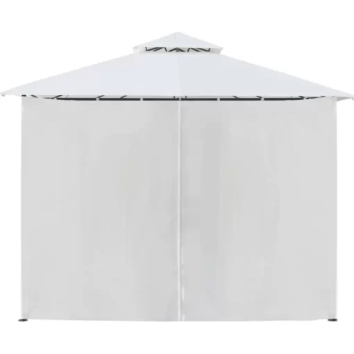 vidaXL Lawn & Garden* Gazebo With Curtains 236.2"X117.3"X106.3" White 0.6 Oz/Ft²