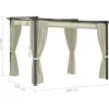 vidaXL Lawn & Garden* Gazebo With Curtains 9.8'X9.8' Cream Steel