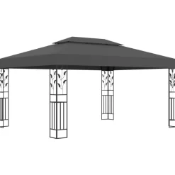 vidaXL Lawn & Garden* Gazebo With Double Roof 118.1"X157.5" Anthracite