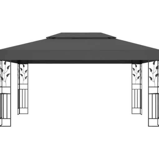 vidaXL Lawn & Garden* Gazebo With Double Roof 118.1"X157.5" Anthracite