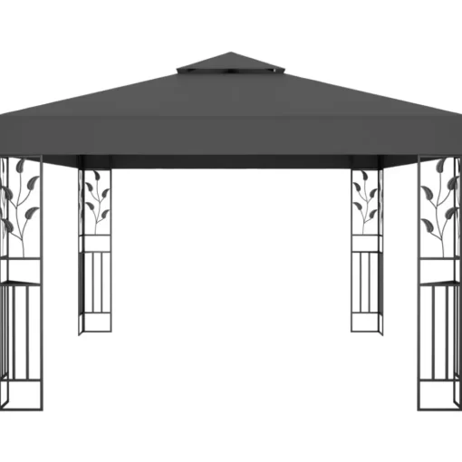 vidaXL Lawn & Garden* Gazebo With Double Roof 118.1"X157.5" Anthracite