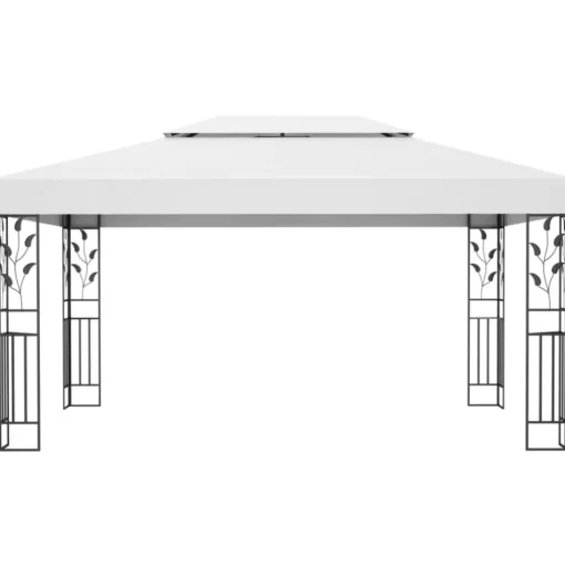 vidaXL Lawn & Garden* Gazebo With Double Roof 118.1"X157.5" White