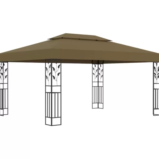 vidaXL Lawn & Garden* Gazebo With Double Roof 9.8'X13.1' Taupe 0.6 Oz/Ft²