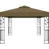 vidaXL Lawn & Garden* Gazebo With Double Roof 9.8'X13.1' Taupe 0.6 Oz/Ft²