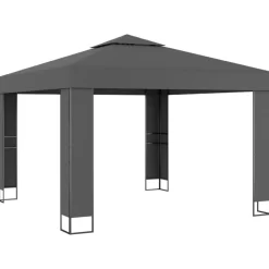 vidaXL Lawn & Garden* Gazebo With Double Roof 9.8'X9.8' Anthracite