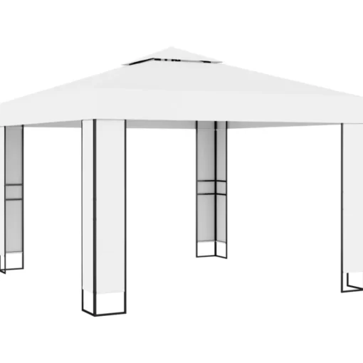 vidaXL Lawn & Garden* Gazebo With Double Roof 9.8'X9.8' White