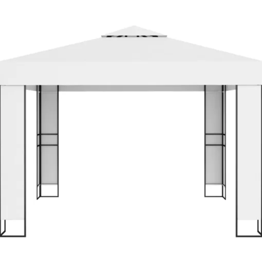 vidaXL Lawn & Garden* Gazebo With Double Roof 9.8'X9.8' White