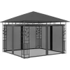 vidaXL Lawn & Garden* Gazebo With Mosquito Net 9.8'X9.8'X9' Anthracite 0.6 Oz/Ft²