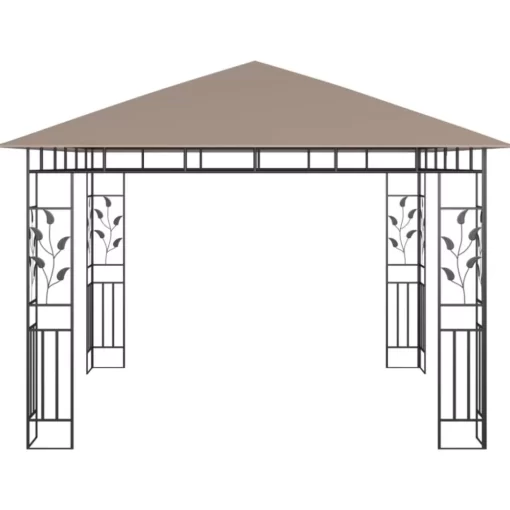 vidaXL Lawn & Garden* Gazebo With Mosquito Net 9.8'X9.8'X9' Taupe 0.6 Oz/Ft²