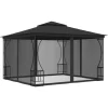 vidaXL Lawn & Garden* Gazebo With Nets 9.8'X9.8'X8.7' Anthracite