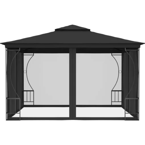 vidaXL Lawn & Garden* Gazebo With Nets 9.8'X9.8'X8.7' Anthracite