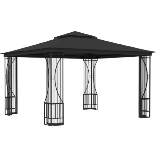 vidaXL Lawn & Garden* Gazebo With Nets 9.8'X9.8'X8.7' Anthracite