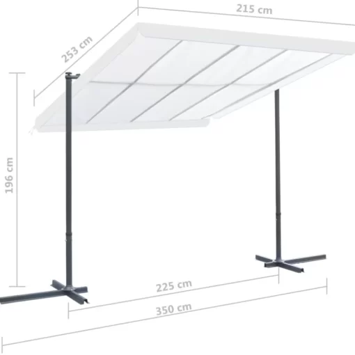 vidaXL Lawn & Garden* Gazebo With Tiltable Sliding Roof 137.8"X99.6"X77.2" Cream