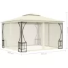 vidaXL Lawn & Garden* Gazebo With With Nets 9.8'X9.8'X8.7' Cream