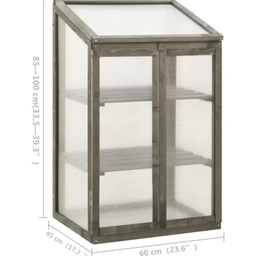 vidaXL Lawn & Garden* Greenhouse 23.6"X17.7"X39.4" Firwood