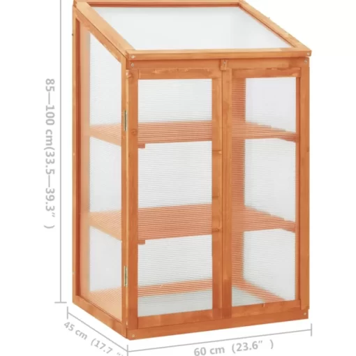 vidaXL Lawn & Garden* Greenhouse 23.6"X17.7"X39.4" Firwood