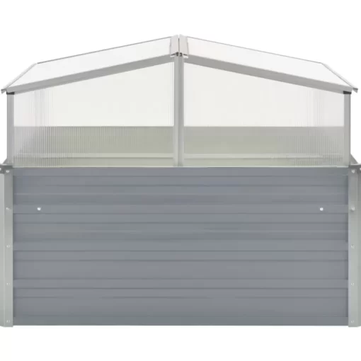 vidaXL Lawn & Garden* Greenhouse 39.4"X39.4"X33.5" Galvanized Steel Gray