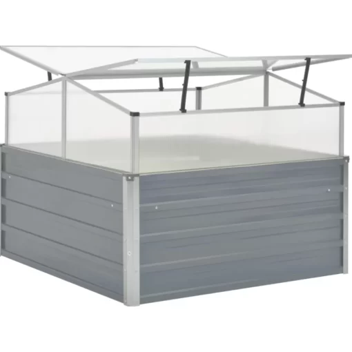 vidaXL Lawn & Garden* Greenhouse 39.4"X39.4"X33.5" Galvanized Steel Gray