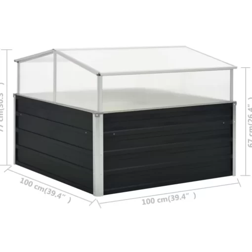 vidaXL Lawn & Garden* Greenhouse Anthracite 39.4"X39.4"X30.3" Galvanized Steel