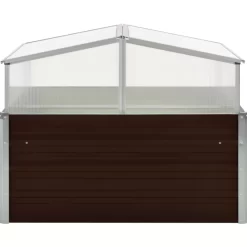 vidaXL Lawn & Garden* Greenhouse Brown 39.4"X39.4"X33.5" Galvanized Steel