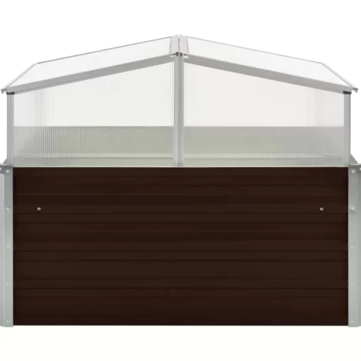 vidaXL Lawn & Garden* Greenhouse Brown 39.4"X39.4"X33.5" Galvanized Steel