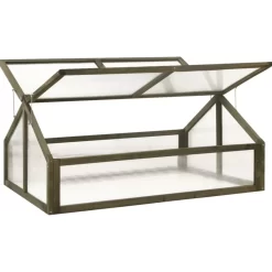 vidaXL Lawn & Garden* Greenhouse Gray 44.8"X31.4"X19.6" Firwood