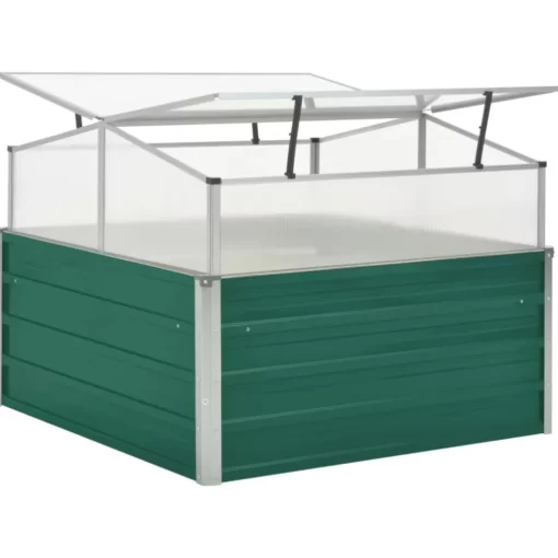 vidaXL Lawn & Garden* Greenhouse Green 39.4"X39.4"X30.3" Galvanized Steel